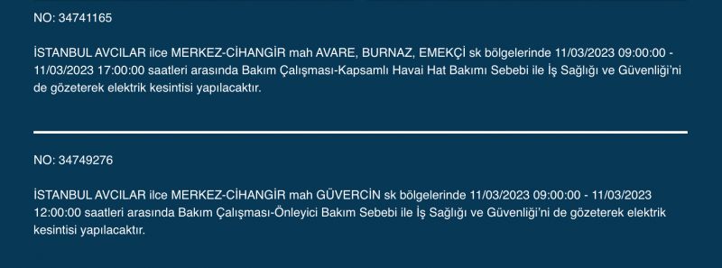 İstanbul’da elektrikler kesilecek! 11 Mart Cumartesi gününe dikkat!