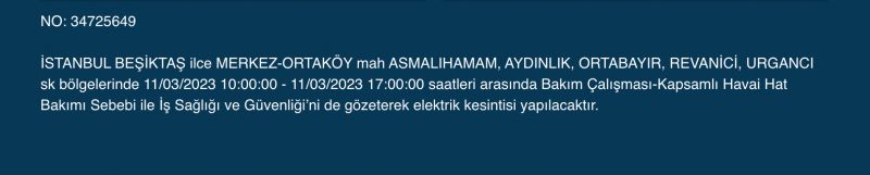 İstanbul’da elektrikler kesilecek! 11 Mart Cumartesi gününe dikkat!