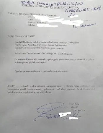 İmamoğlu’nun diplomasının sahte olduğunu ihbar eden genç: "Bana gelen birçok tehdit vardı" İmamoğlu’nun diplomasının sahte olduğunu ihbar eden genç: "Bana gelen birçok tehdit vardı"