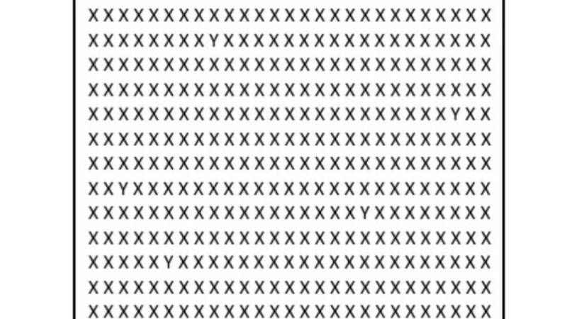 X’lerin arasına gizlenmiş 5 Y’yi 11 saniyede bulanlar süper zeka oluyor! X’lerin arasına gizlenmiş 5 Y’yi 11 saniyede bulanlar süper zeka oluyor!