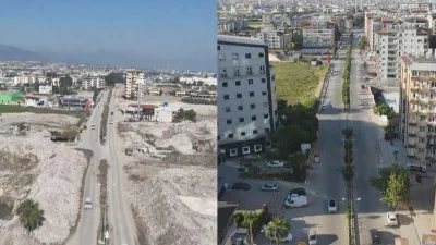 Deprem öncesi ve sonrası görüntüler yürek burktu
